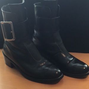 BLACK LEATHER MOTO BOOTS BY “GREATER LA”
